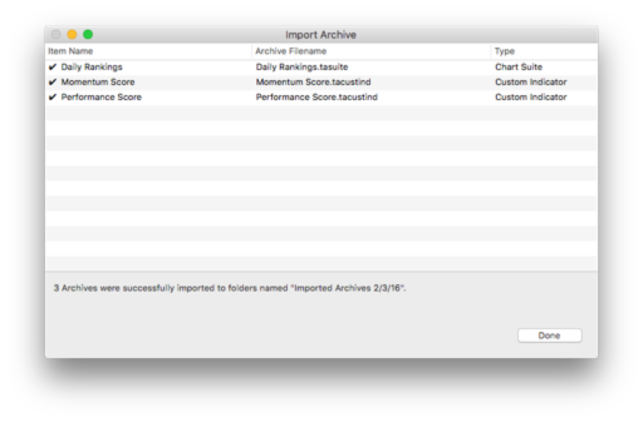 Exporting ProTA files to an Archive