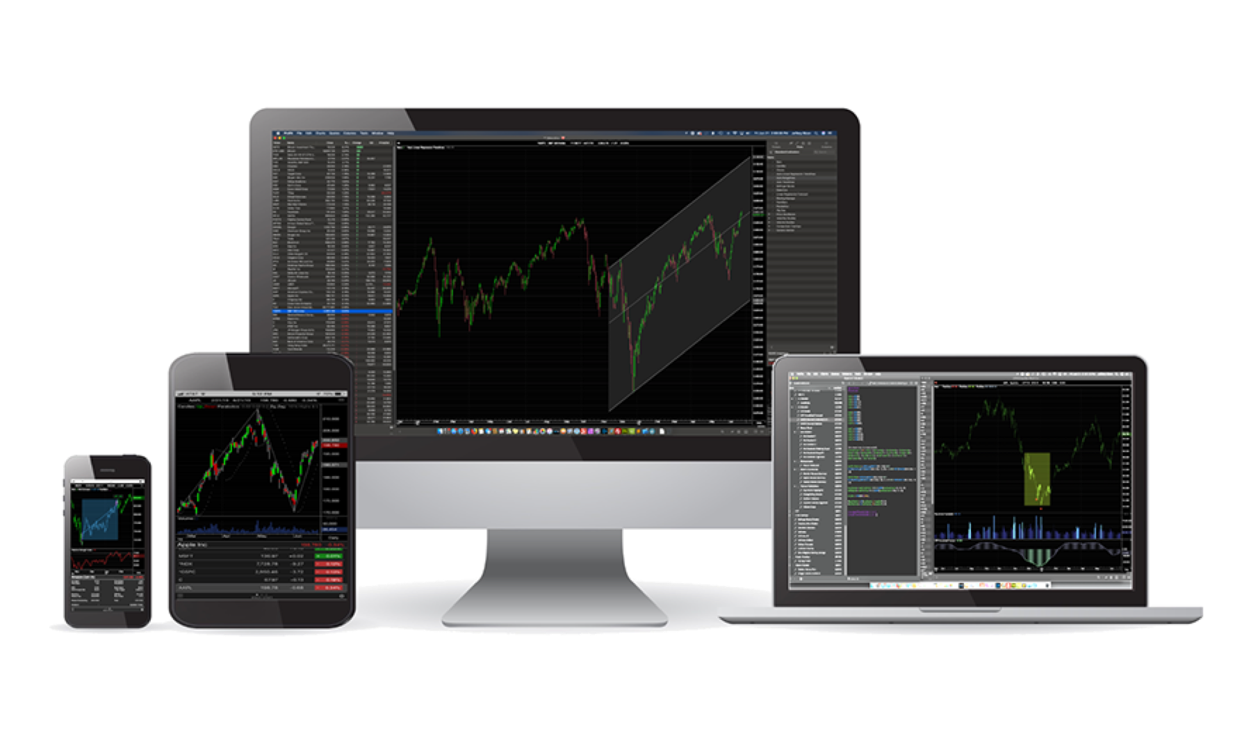 ProTA displayed on an iPhone, iPad, iMac and Powerbook Pro